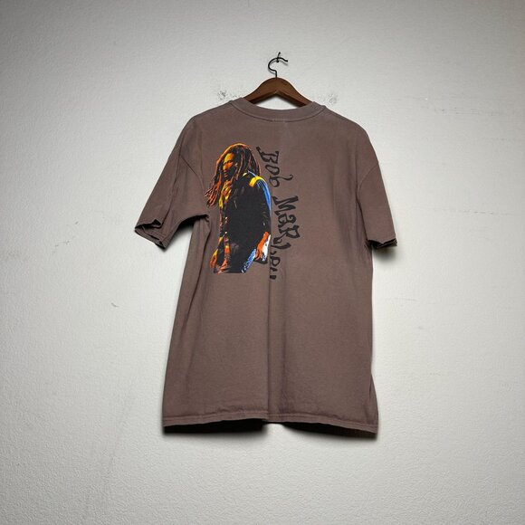 Bob Marley Official Men L Brown Graphic T Shirt Band Reggae Classic Streetwear - Picture 4 of 11